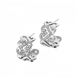 Motifs d'oreille Anneau Passionata or blanc 1 coeur pavé