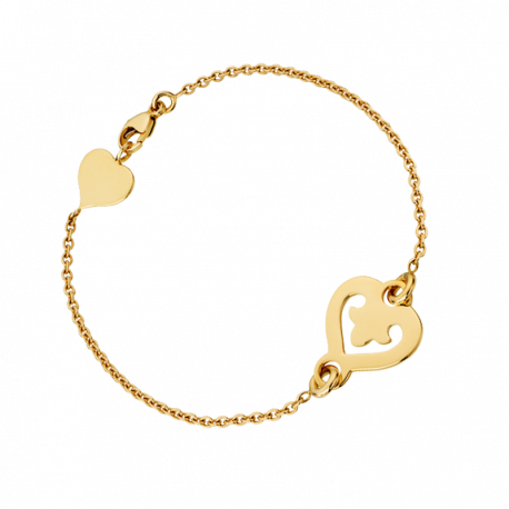 Bracelet Legendes en or jaune avec coeur sur chaine
