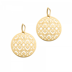 Motifs D'oreilles plaque ronde Saga en or jaune, moyen modele