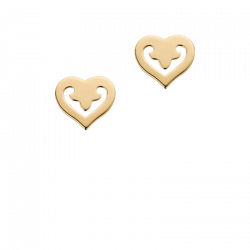 Motifs d'oreilles coeur Legendes en or jaune, petit modèle