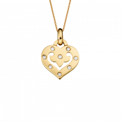 Motifs d'oreilles coeur Legendes en or jaune, petit modèle