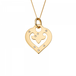 Motifs d'oreilles coeur Legendes en or jaune, petit modèle