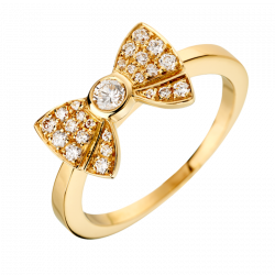 Bague Noeud pavé en or jaune