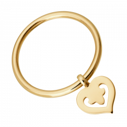Motifs d'oreilles coeur Legendes en or jaune, petit modèle
