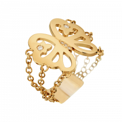Bague Papillon Féerie de Legendes en or jaune avec 5 diamants