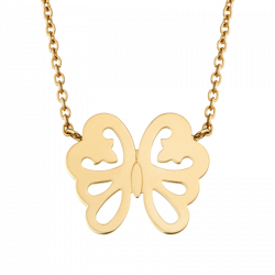 Collier Papillon Féerie de Legendes en or jaune, sur chaine