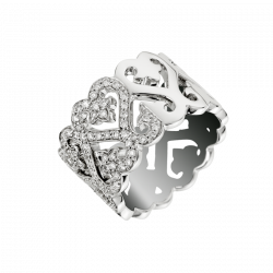 Pendentif Passionata or gris, 1 coeur pavé