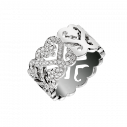 Pendentif Passionata or gris, 1 coeur pavé