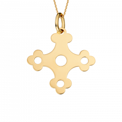 Pendentif Legendes Croix Percée en or jaune