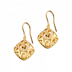 Bracelet Sweety or jaune 1 coeur pavé sur double chaine