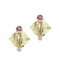 Motifs d'oreilles coeur Legendes en or jaune, petit modèle