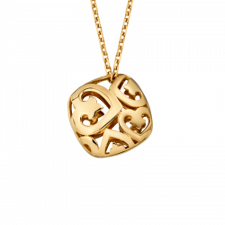 Motifs d'oreilles coeur Legendes en or jaune, petit modèle
