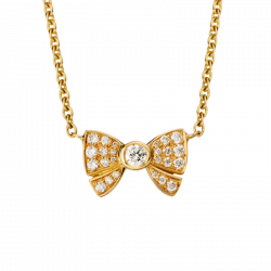 Pendentif Noeud pavé en or jaune sur chaine