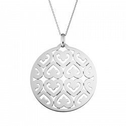 Pendentif Saga or blanc grand modèle