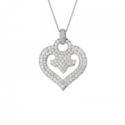 Pendentif Coeur Légendes pavé très grand modèle