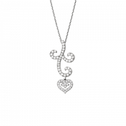 Pendant Sarah paved sheet in white gold 1 pendant Coeur Légendes
