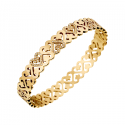 Bracelet Passionata double rang de coeurs, avec 5 coeurs pavés