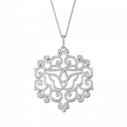 Pendentif Double Cygne pavé