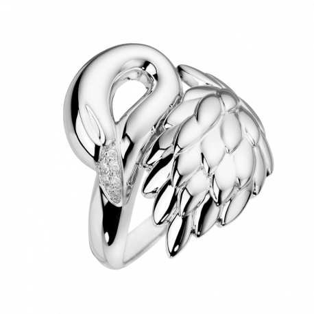 Ring Cygne white gold and diamonds