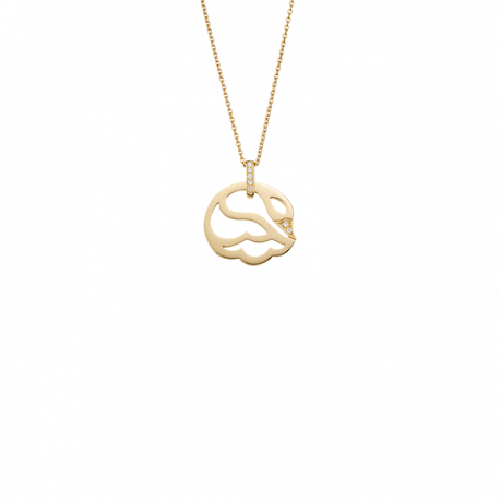 Pendant Cygne yeallow gold and diamonds little model