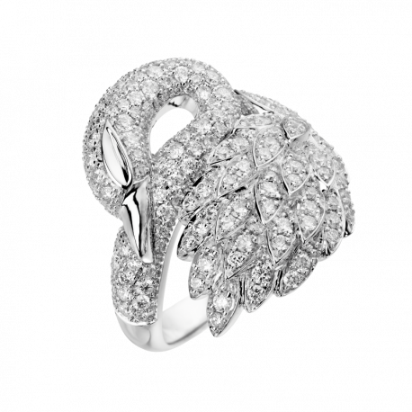 Ring Cygne white gold and diamonds