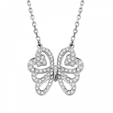 Necklace Papillon Féerie de Légendes white gold on chain with diamonds