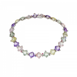 Necklace Sweety white gold quartz, amethyst and diamonds