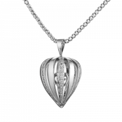 Pendentif Amour en Cage, un Cœur Légendes dans la cage