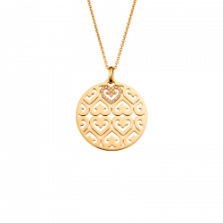 Saga pendant on chaine 1 heart paved small size