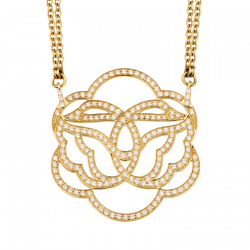 Collier double Cygnes pavé