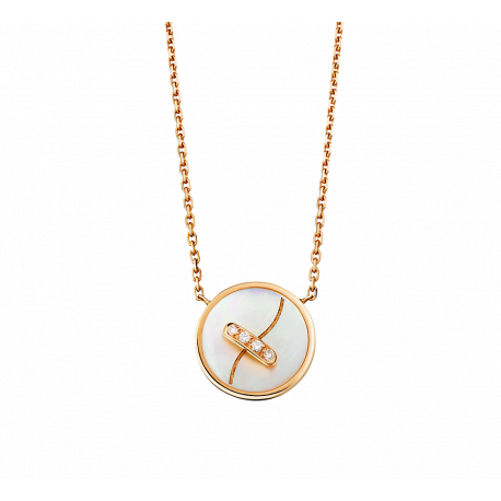 Yellow gold pendant on chain, mother...