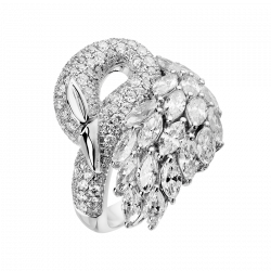 Bague Cygne Diamant Navette