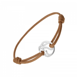 Bracelet Cygne sur cordon cuir